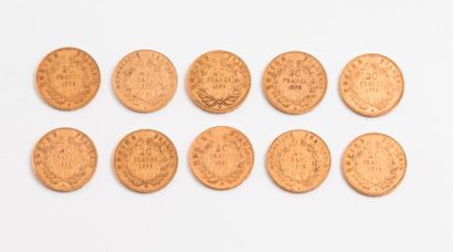 FRANCE

10 pièces de 20 francs or Napoléon...