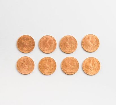 FRANCE

Lot de 8 pièces de 20 Fr or 