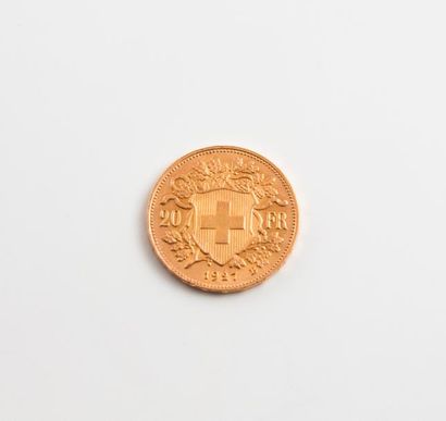 SUISSE. 

Pièce de 20 francs or tête d'Helvetia,...