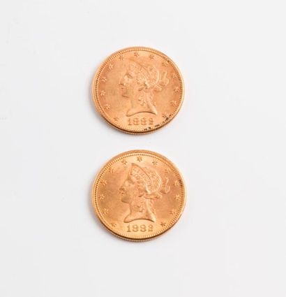 ETATS-UNIS

Deux pièces de 10 dollars or...