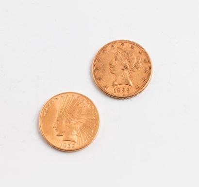 ETATS-UNIS

Deux pièces de 10 dollars or...
