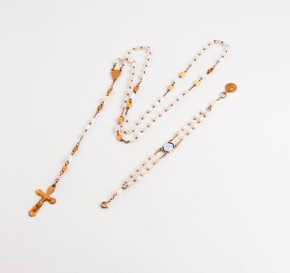 Chapelet et bracelet en vermeil (min.800)...