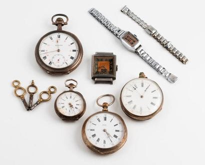 Lot de 4 montres de gousset de divers format...