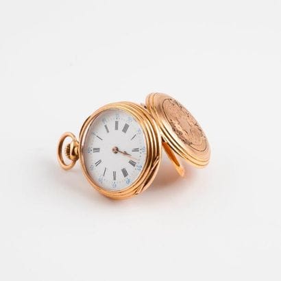 Montre de col en or jaune (750) 

Couvercle...