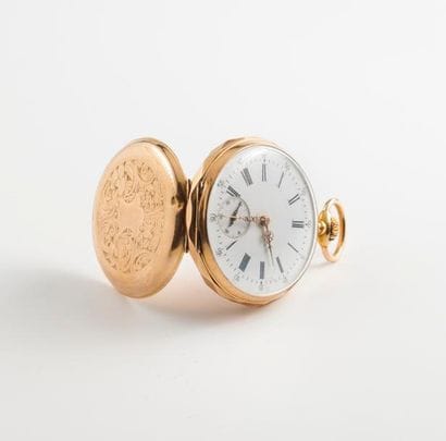 Montre de gousset en or jaune (750). 

Couvercle...