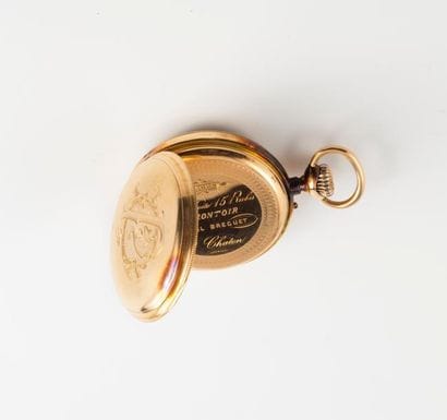 Montre de gousset en or jaune (750). 

Couvercle...