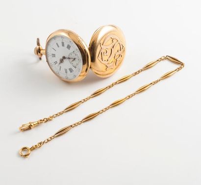 Montre de gousset en or jaune (750) 

Couvercle...