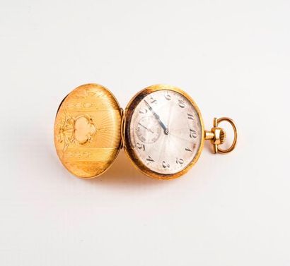 Montre de gousset en or jaune (750). 

Couvercle...