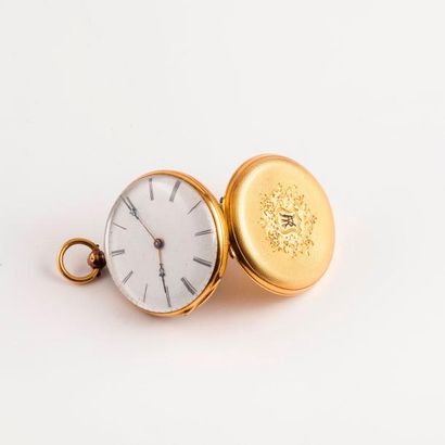Montre de gousset en or jaune (750). 

Couvercle...