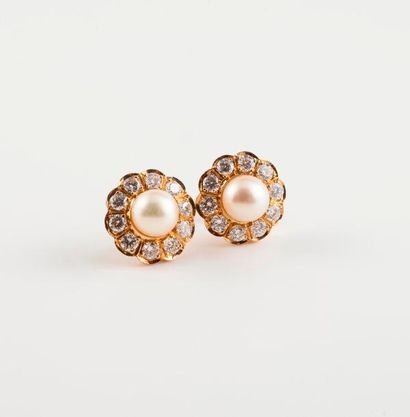 Paire de puces d'oreilles en marguerite en...