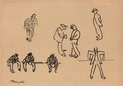 Albert Marquet (1875-1947)

Etudes de personnages.
Encre...