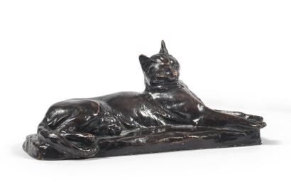 Louis RICHE (1877-1949)
Chat allongé.
Épreuve...
