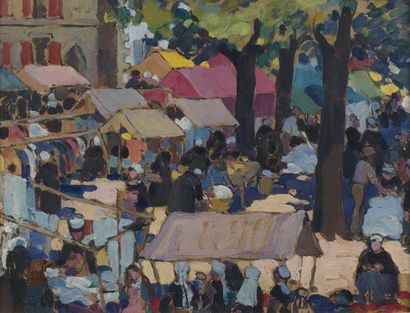 Attribué à Jeanne-Marie BARBEY (1876-1960)
Scène...