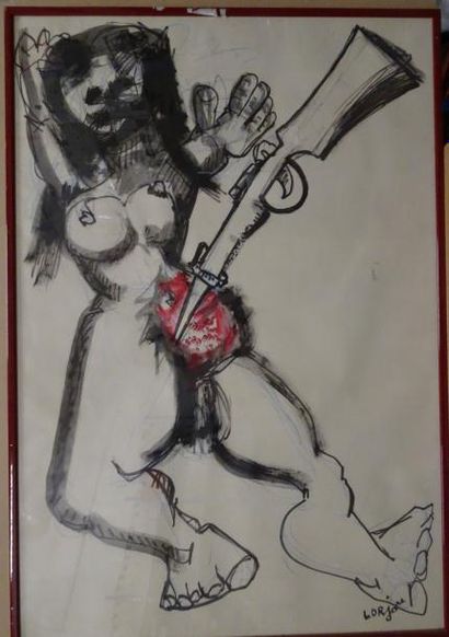 Bernard LORJOU (1908-1986)


Femme éventrée.

Feutre...