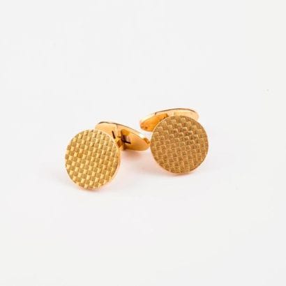 Paire de boutons de manchette en or jaune...