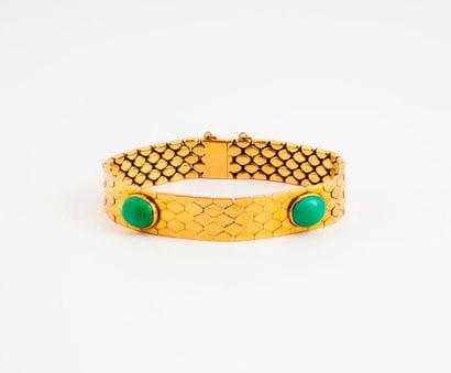 Bracelet souple en or jaune (750) à maille...