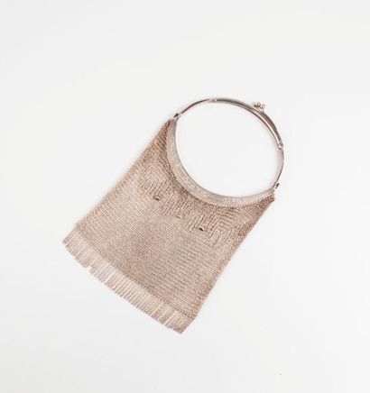 Sac du soir en tissu de mailles d'argent...