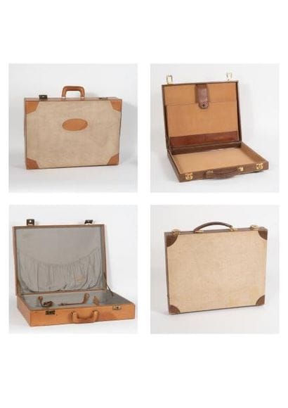 Lot comprenant : 

- une valise en toile...