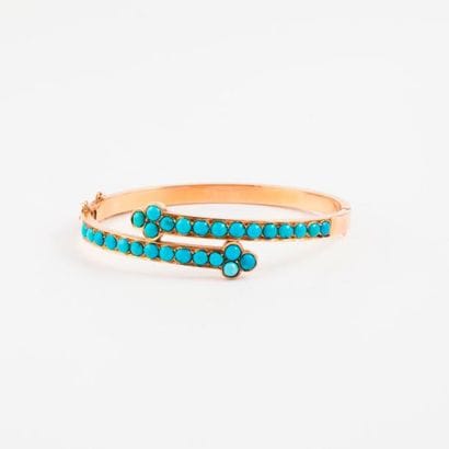 Bracelet jonc ovale ouvrant en or jaune (750)...