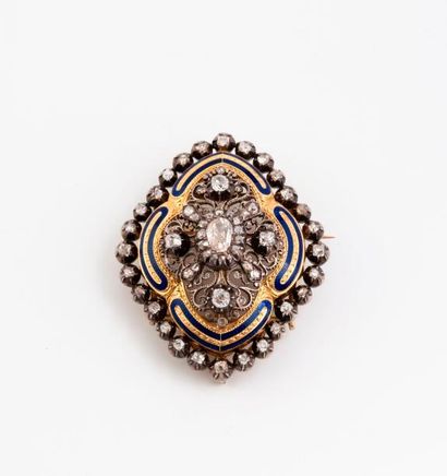 Broche pendentif en or jaune (750), argent...