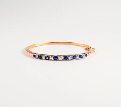 Bracelet jonc ouvrant en ors jaune et gris...