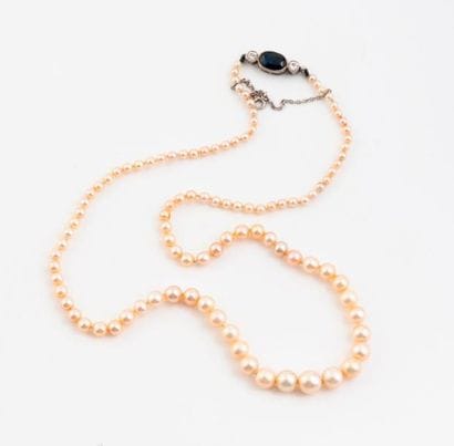 Collier de perles blanc crème de culture...