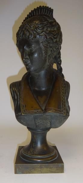 Buste de femme. 

Epreuve en bronze à patine...