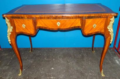 Bureau plat de dame en placade de bois de...