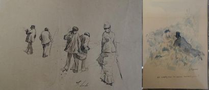 Deux dessins : 

- Jean Louis FORAIN (1852-1931)

