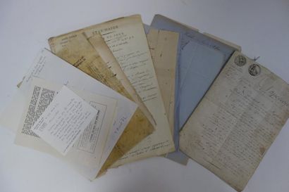 Ensemble de lettres ou billets du XVIIIème...