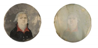 Portrait d'homme en perruque, en buste. 

Miniature...