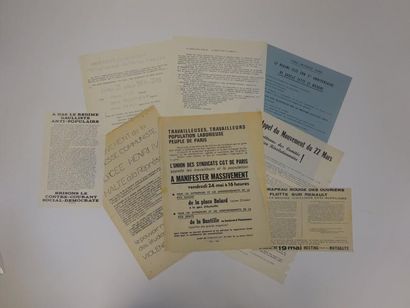 MAI 68

Lot de 8 tracts des mouvements étudiants,...