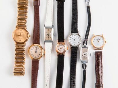 Lot de 7 montres bracelet de dame dont OMEGA,...