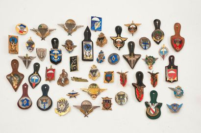 Lot d'insignes de Parachutistes coloniaux...