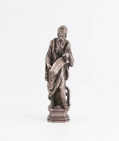 Cachet en argent (min. 800) figurant Gutenberg...