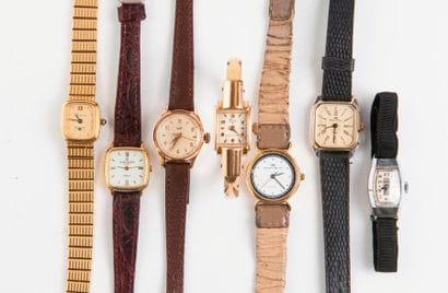 Lot de 7 montres bracelet de dame dont LIP,...