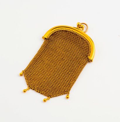 Porte-monnaie en maille d'or jaune (750)...