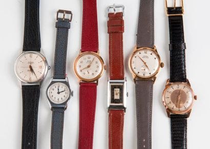 Lot de 6 montres bracelet d'homme dont LIP,...