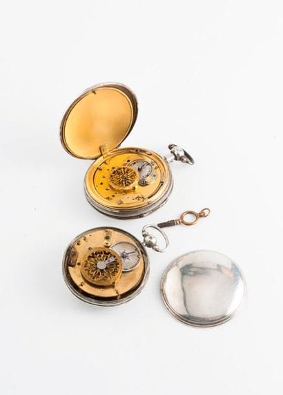 Lot de deux montres de gousset en argent...