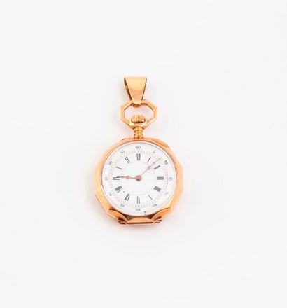 Montre de col en or jaune (750) de forme...