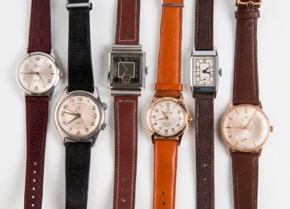 Lot de 6 montres bracelet d'homme dont MOVADO,...