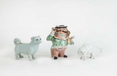 Trois sujets en porcelaine, XIXème-XXème...
