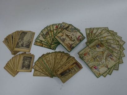 Ensemble de 26 cartes de loto cartonnées...