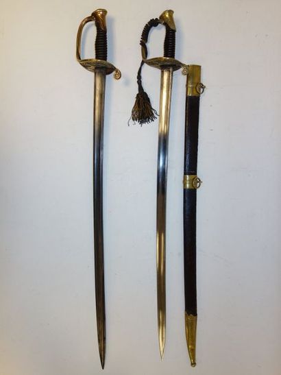 France


Deux sabres d'officier, modèle 1845.

Garde...
