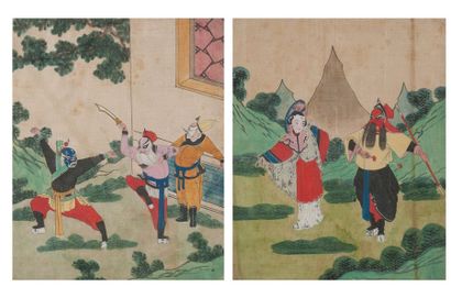 CHINE ou JAPON, XIXème siècle

Deux gouaches...