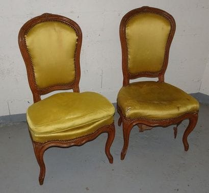 Paire de chaises en cabriolet, à assise basse,...