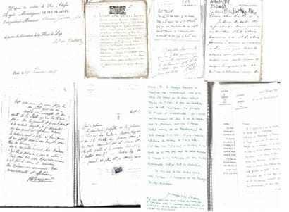 Lot de plusieurs manuscrits imprimés et autographes...