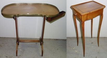 Table à écrire en bois teinté à plateau en...