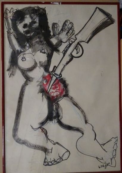 Bernard LORJOU (1908-1986)


Femme éventrée.

Feutre...