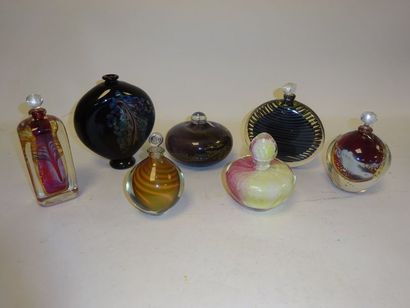 Lot de verreries contemporaines (7 pièces)...